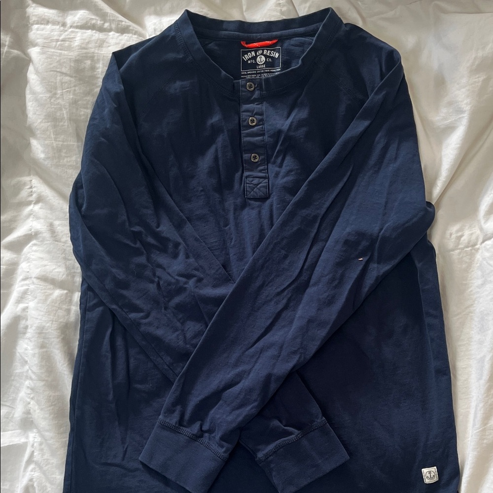 Iron & Resin Navy Long Sleeve Henley
